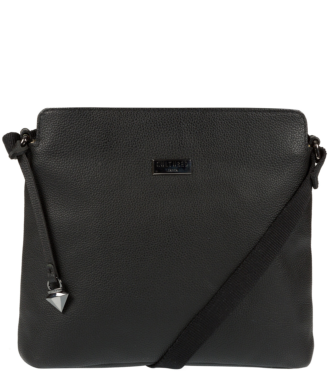 'Solair' Black Leather Cross-Body Bag