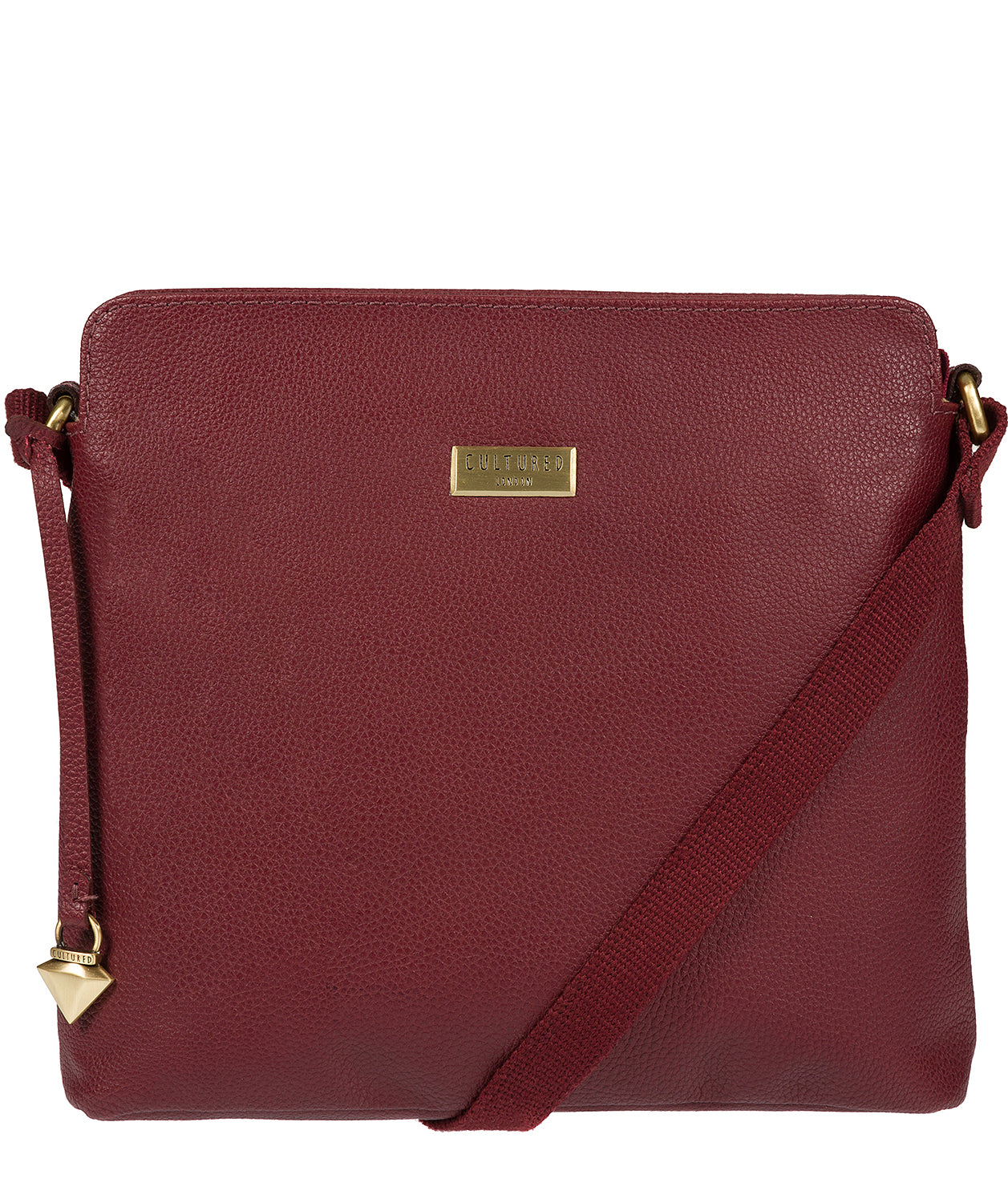 'Solair' Ruby Red Leather Cross-Body Bag