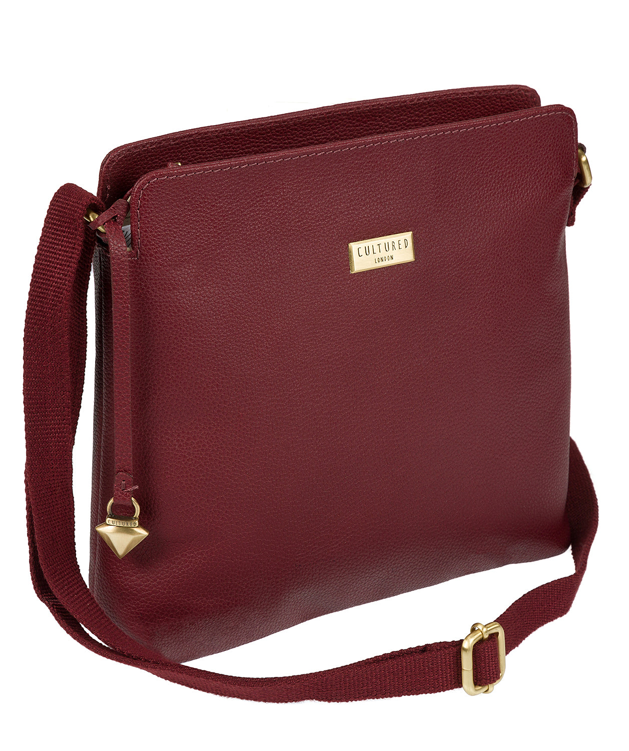 'Solair' Ruby Red Leather Cross-Body Bag