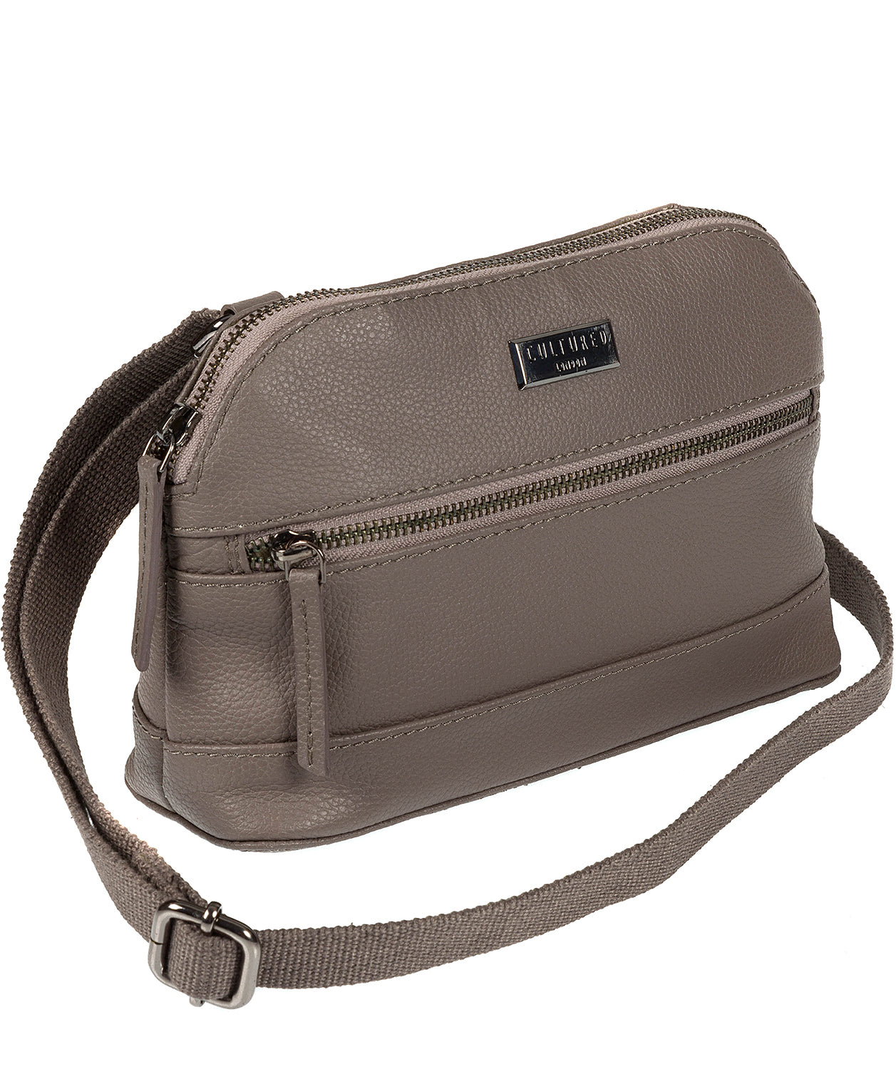 'Parma' Grey Small Leather Cross-Body Bag