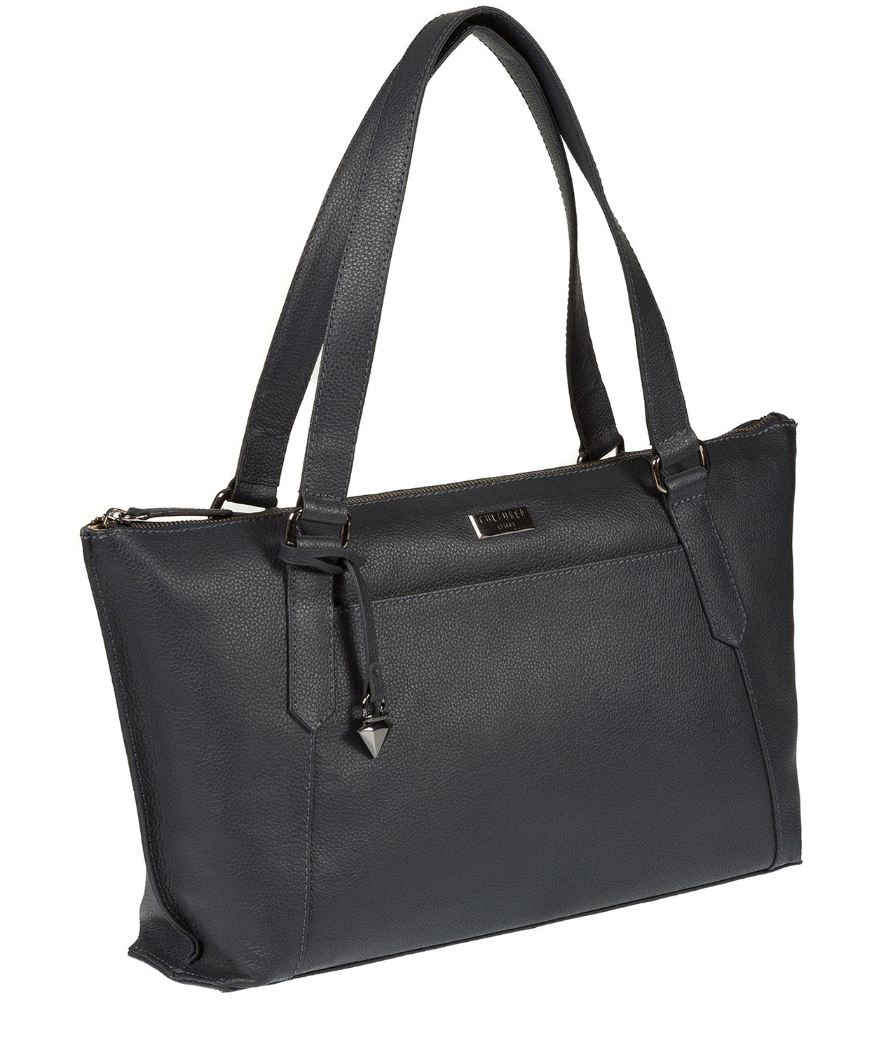 'Alma' Navy Leather Bag Pure Luxuries London