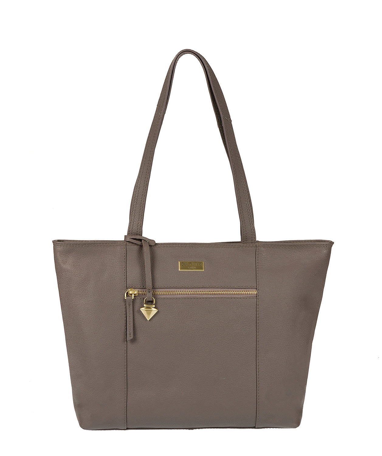 'Daphne' Grey Leather Tote Bag