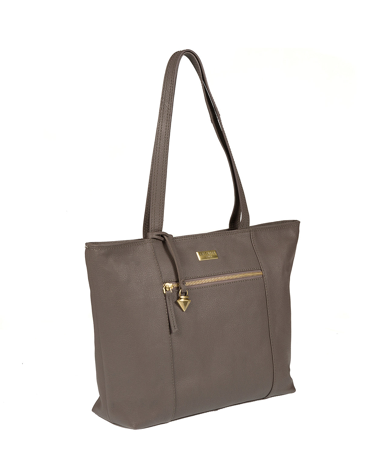 'Daphne' Grey Leather Tote Bag