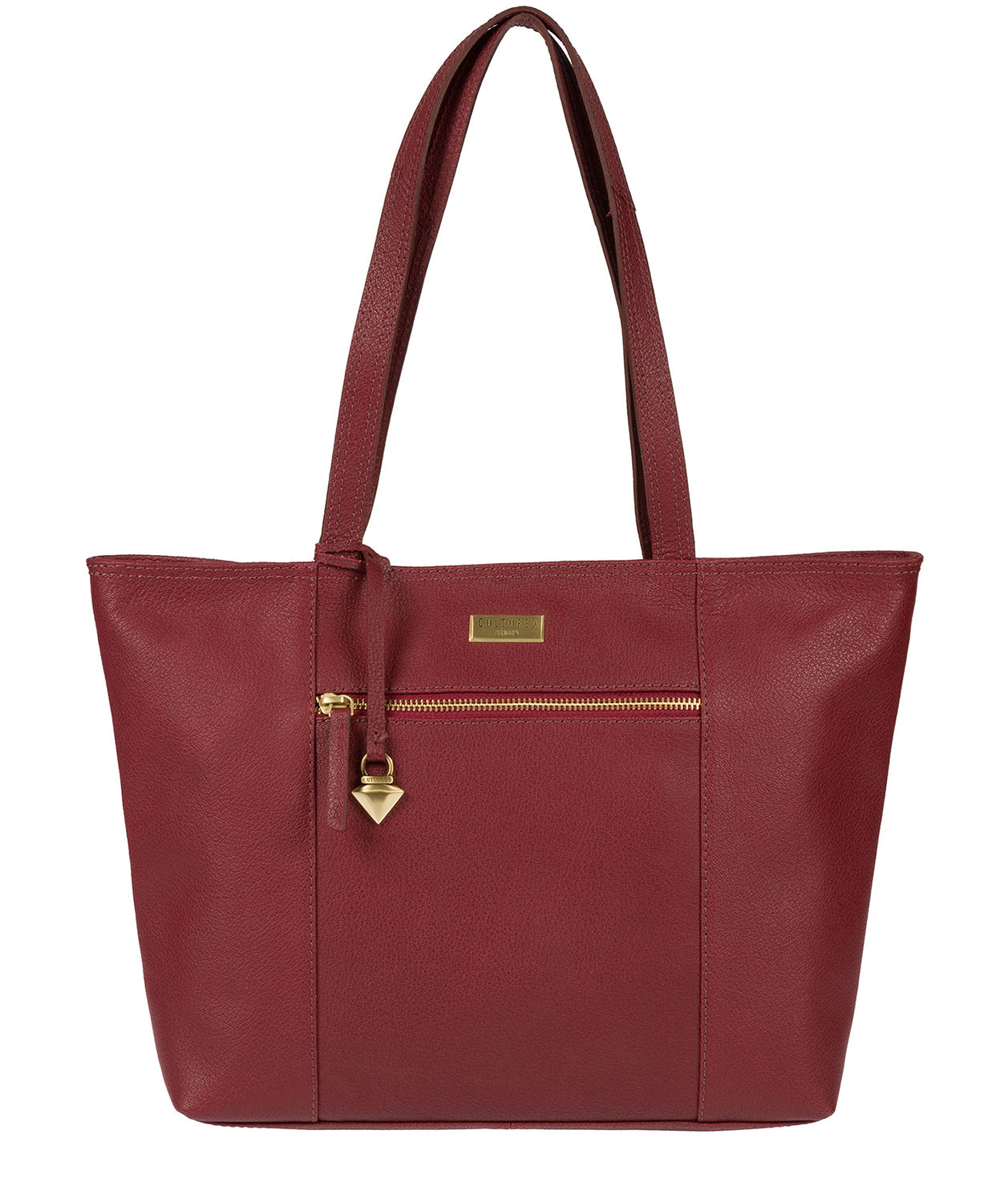 'Daphne' Ruby Red Leather Tote Bag Pure Luxuries London