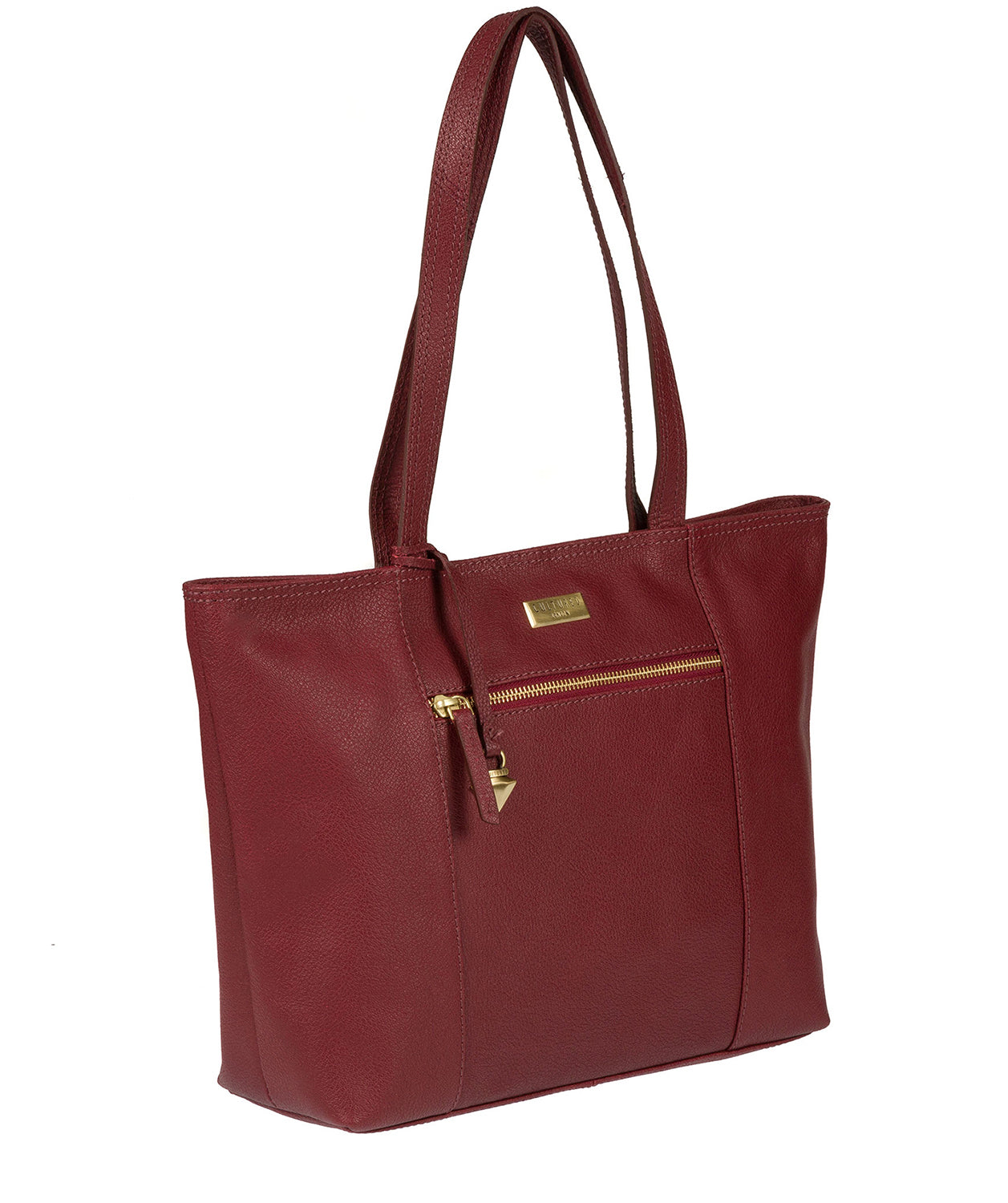 'Daphne' Ruby Red Leather Tote Bag Pure Luxuries London