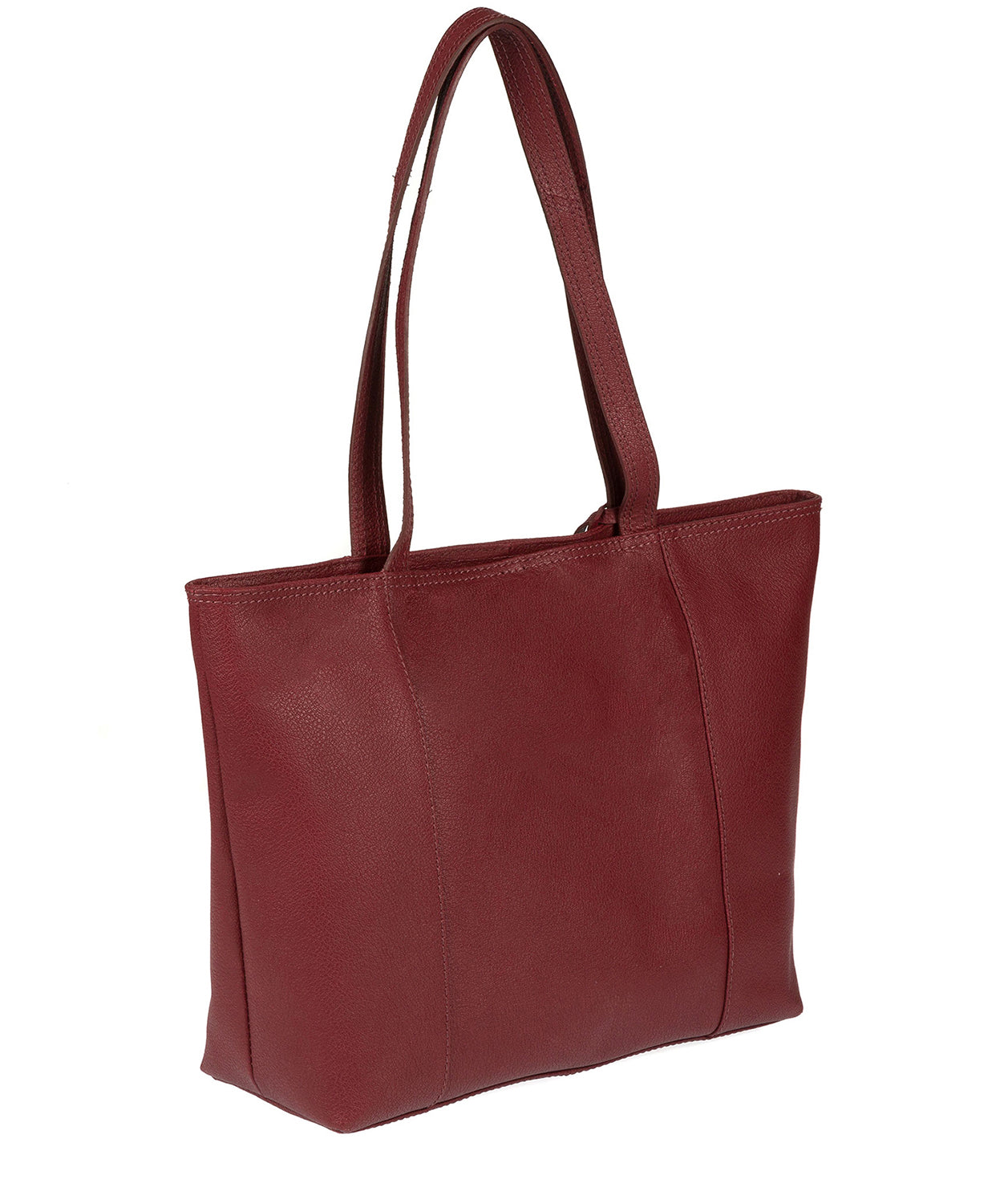 'Daphne' Ruby Red Leather Tote Bag Pure Luxuries London