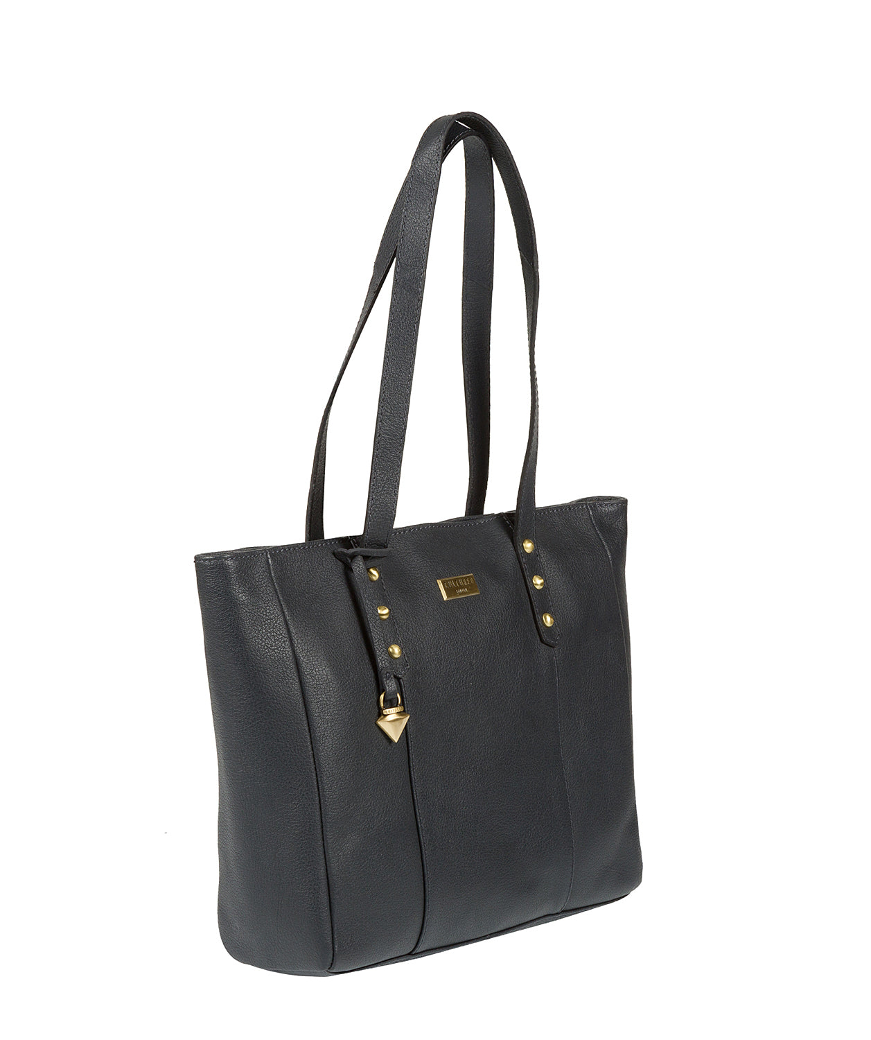 'Tessa' Navy Leather Tote Bag