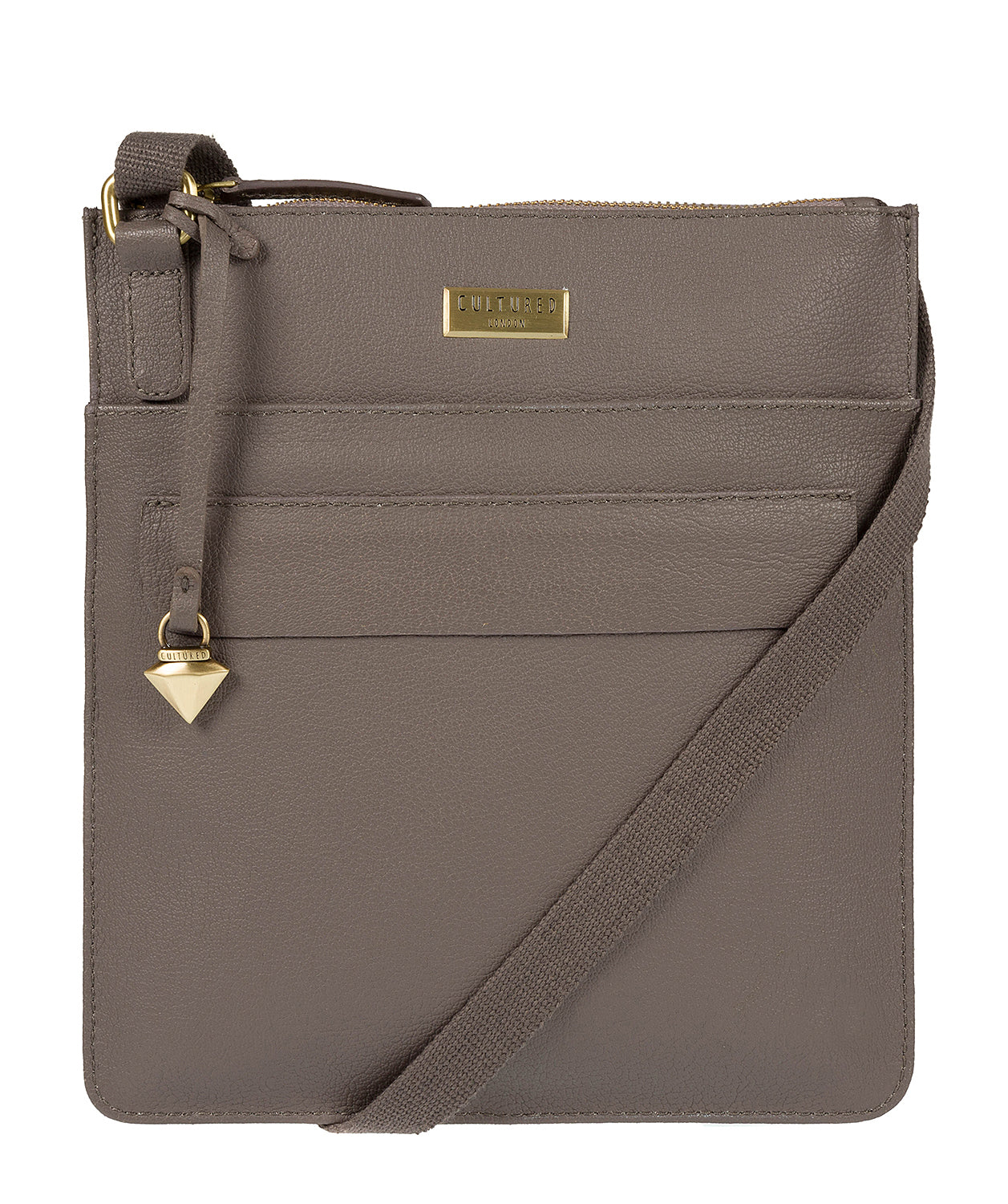 'Jolie' Grey Leather Cross-Body Bag