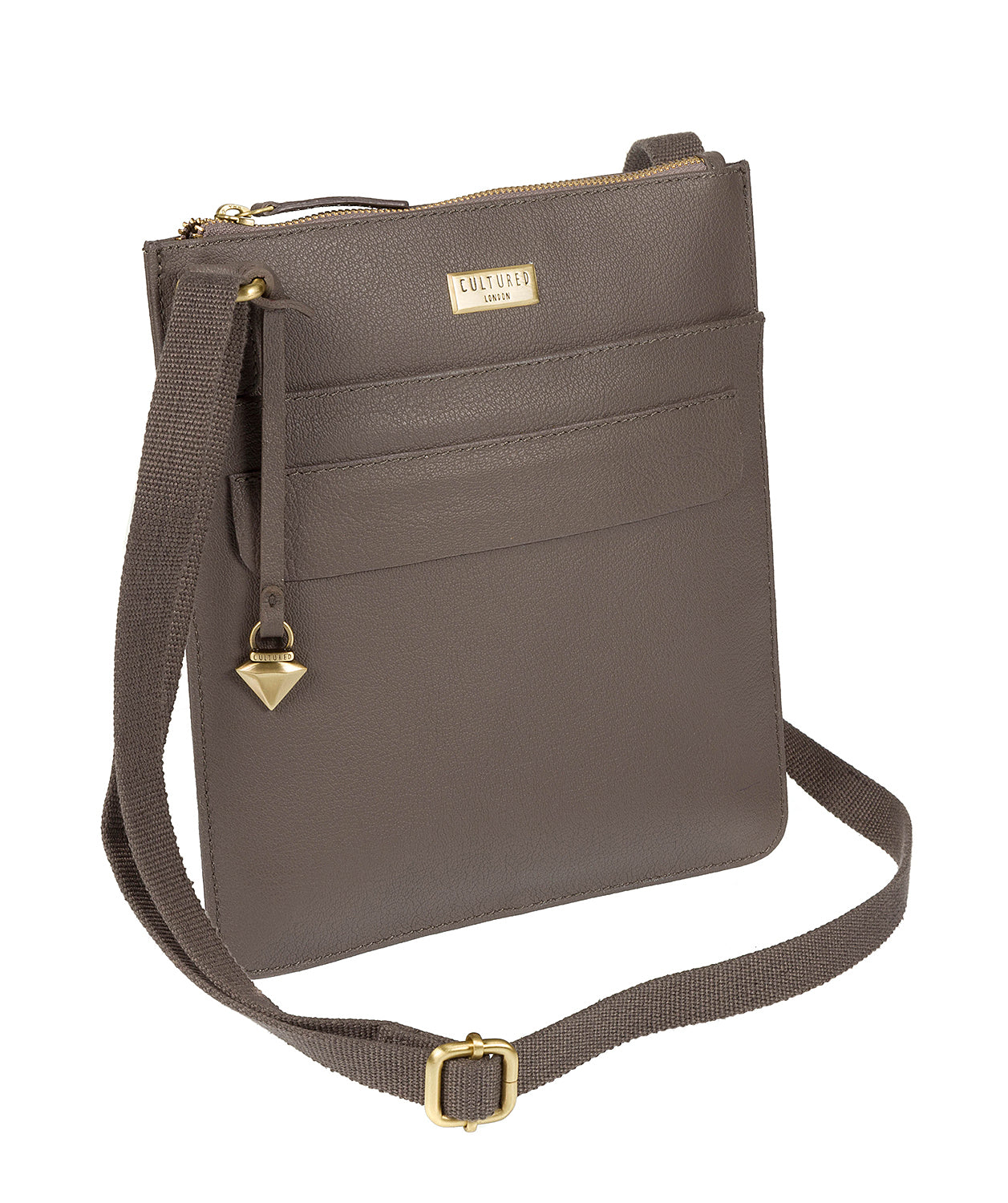 'Jolie' Grey Leather Cross-Body Bag