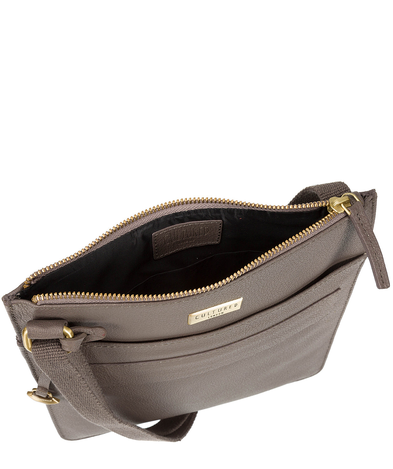 'Jolie' Grey Leather Cross-Body Bag