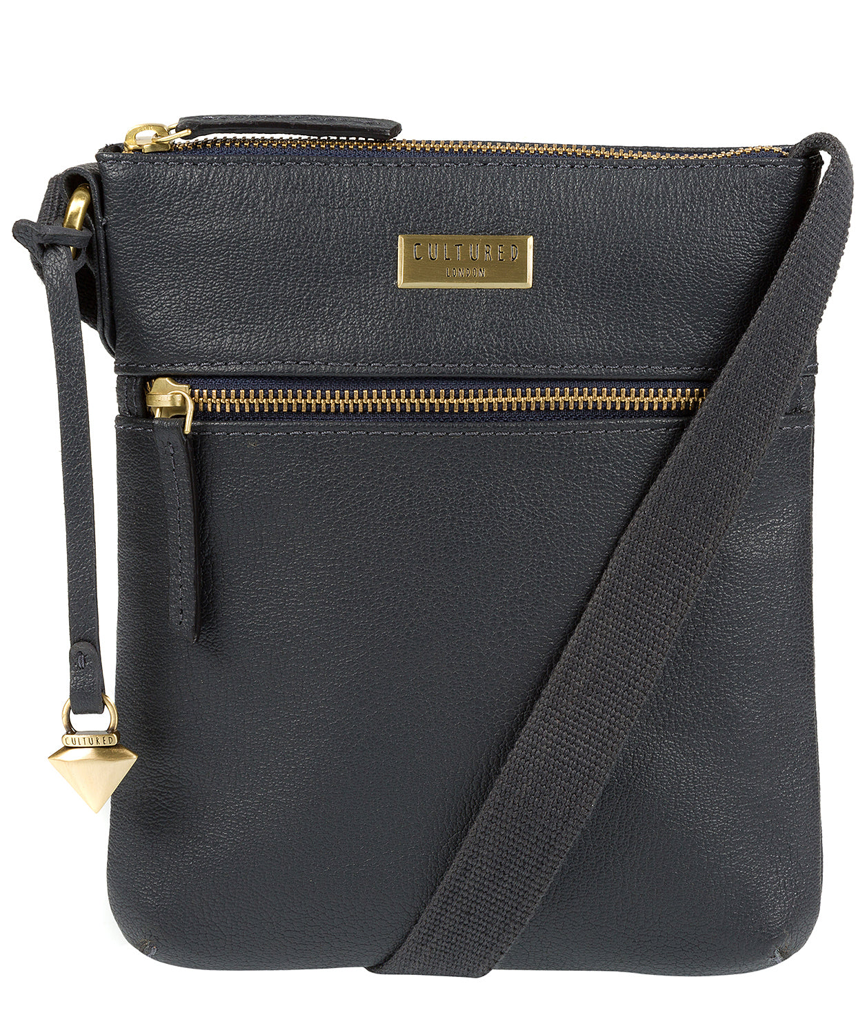 'Halle' Navy Leather Cross Body Bag