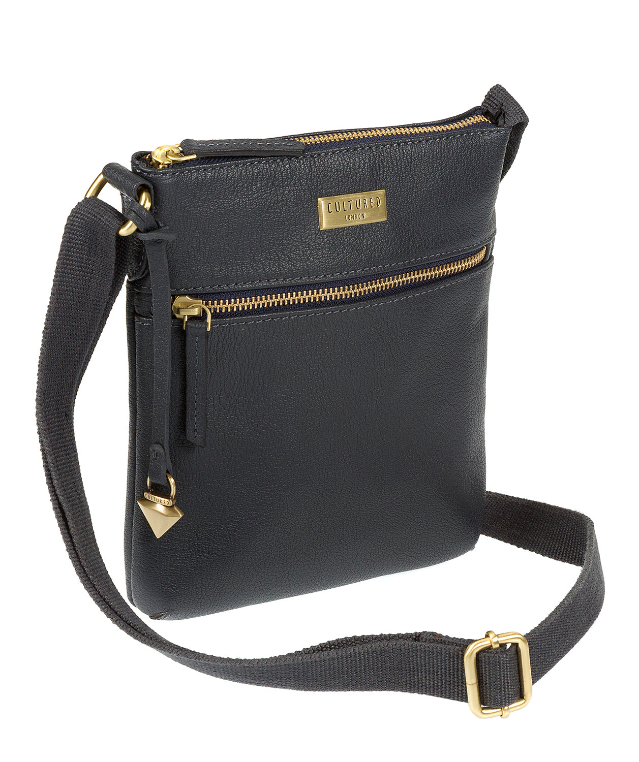 'Halle' Navy Leather Cross Body Bag