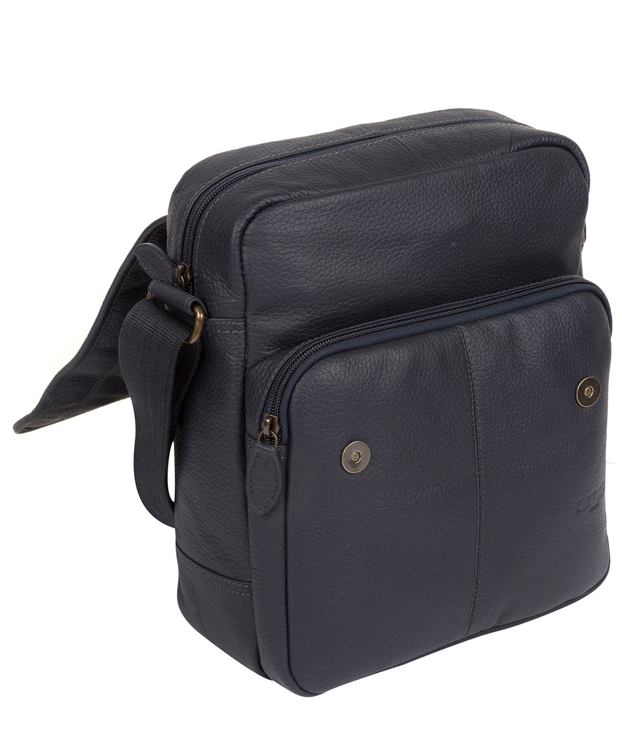 'Ride' Navy Leather Messenger Bag Pure Luxuries London