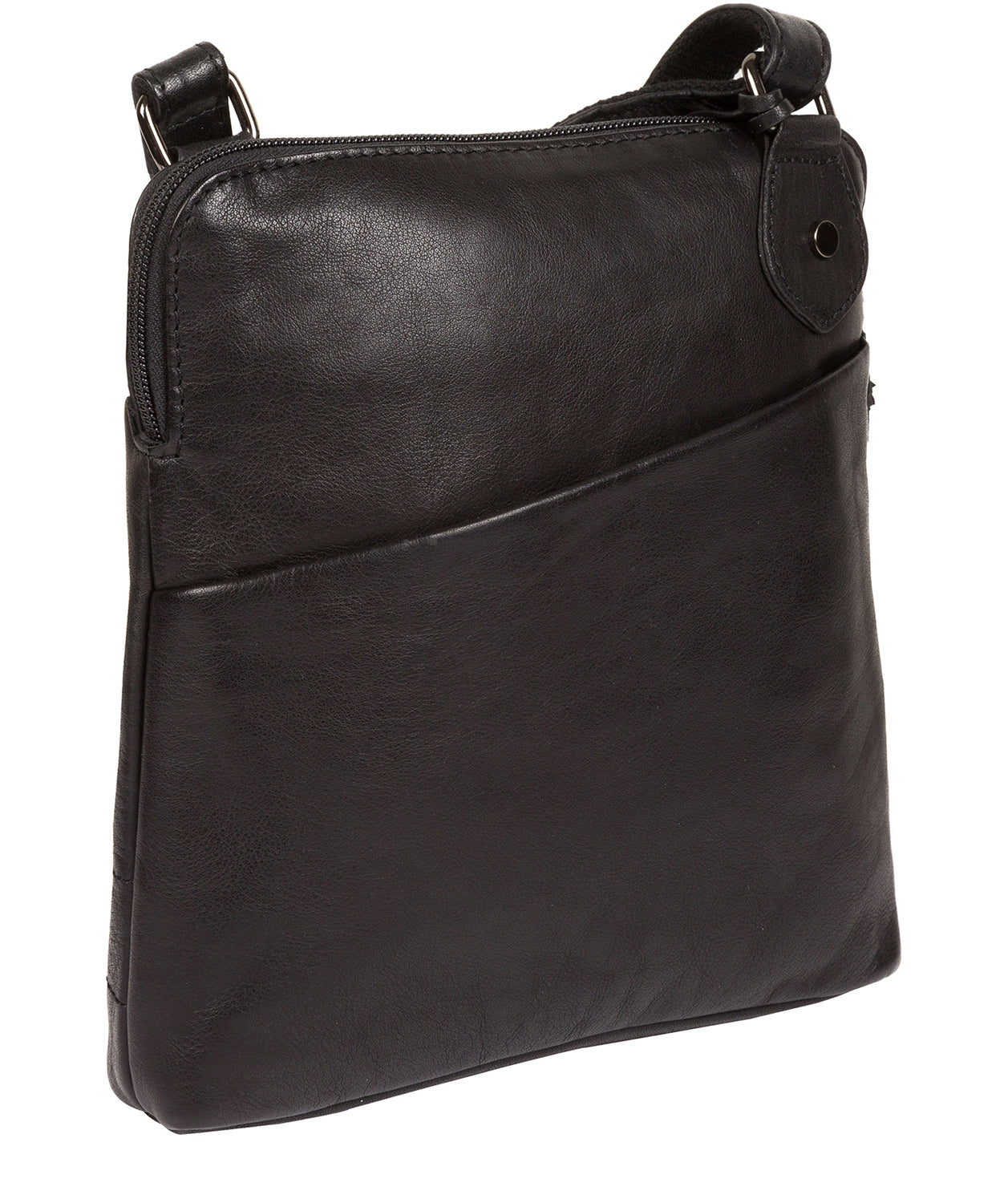 'Abberton' Black Leather Cross-Body Bag