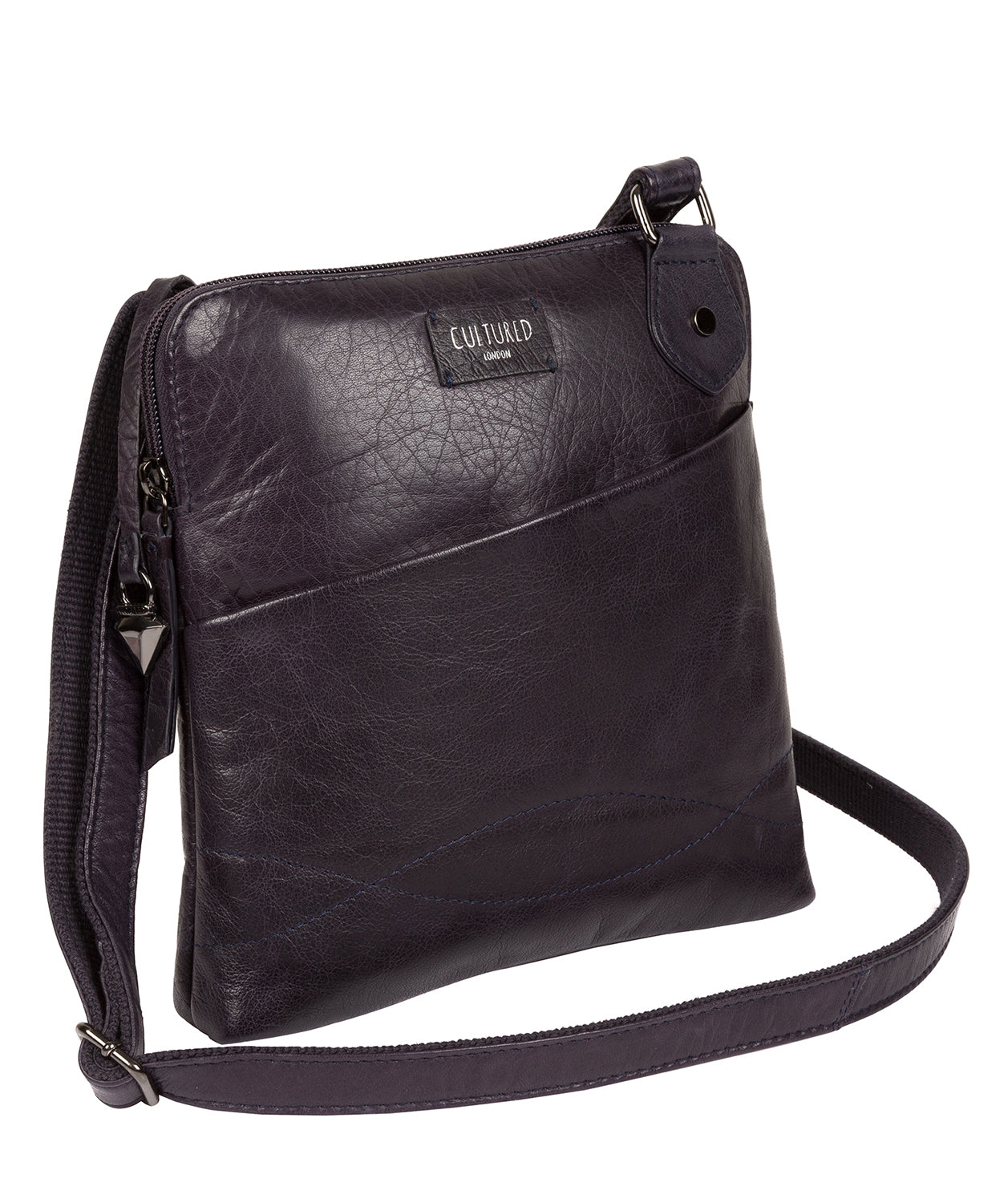 'Abberton' Navy Leather Cross Body Bag image 3