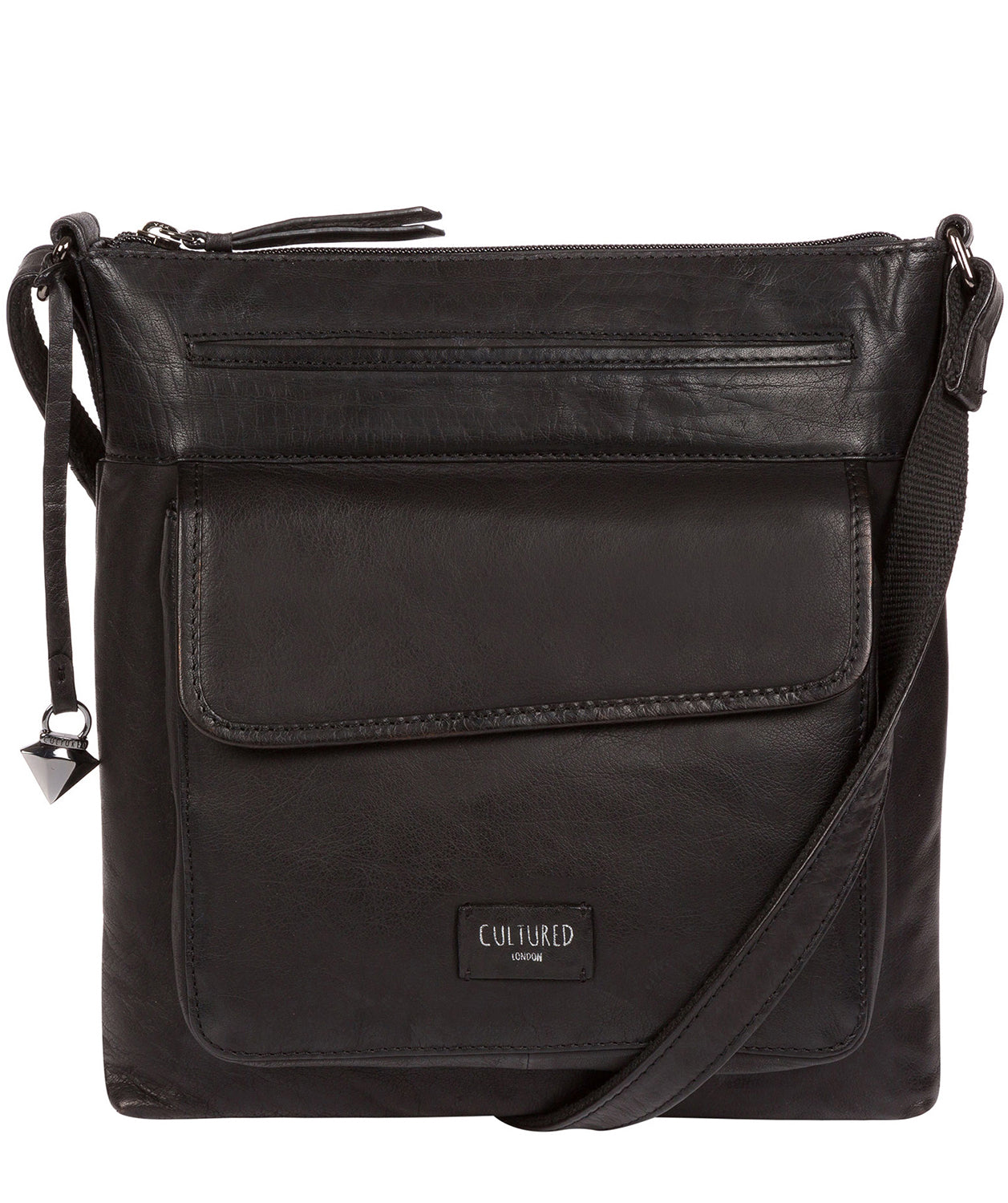 'Daar' Black Leather Cross Body Bag image 1