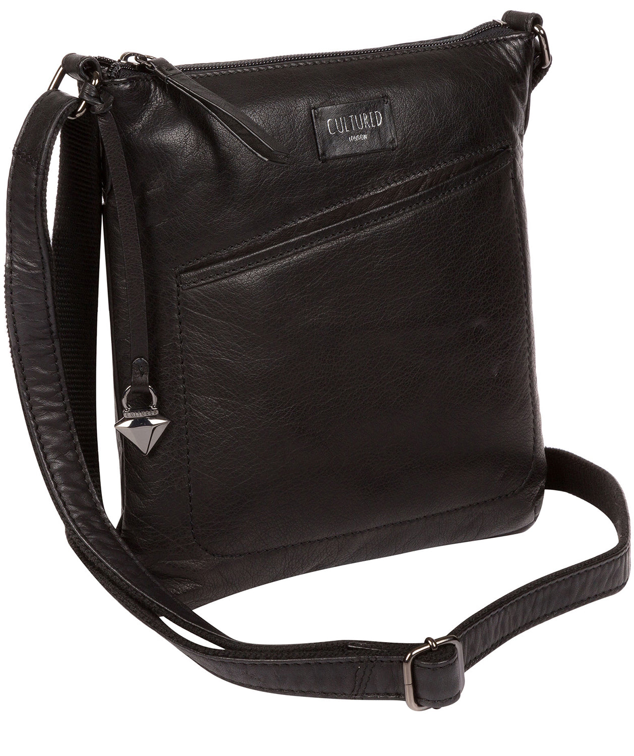 'Gainford' Black Leather Cross Body Bag image 3