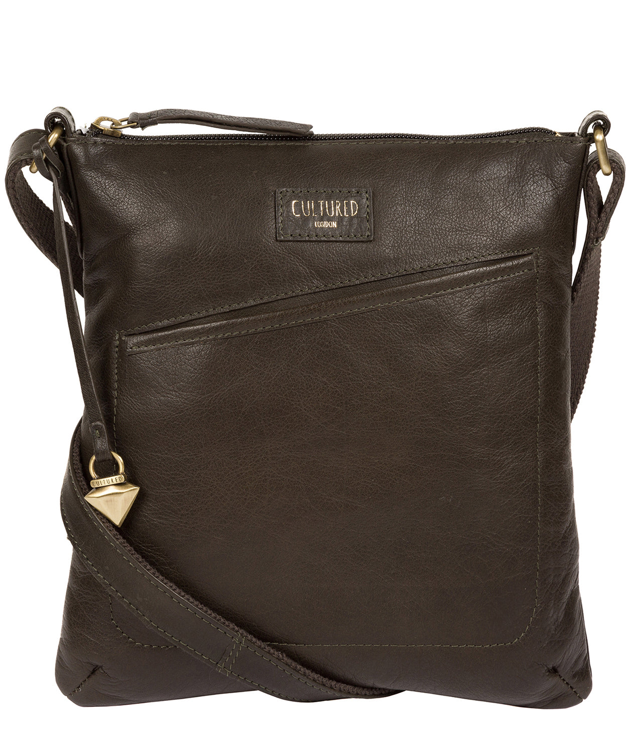 'Gainford' Olive Leather Cross Body Bag