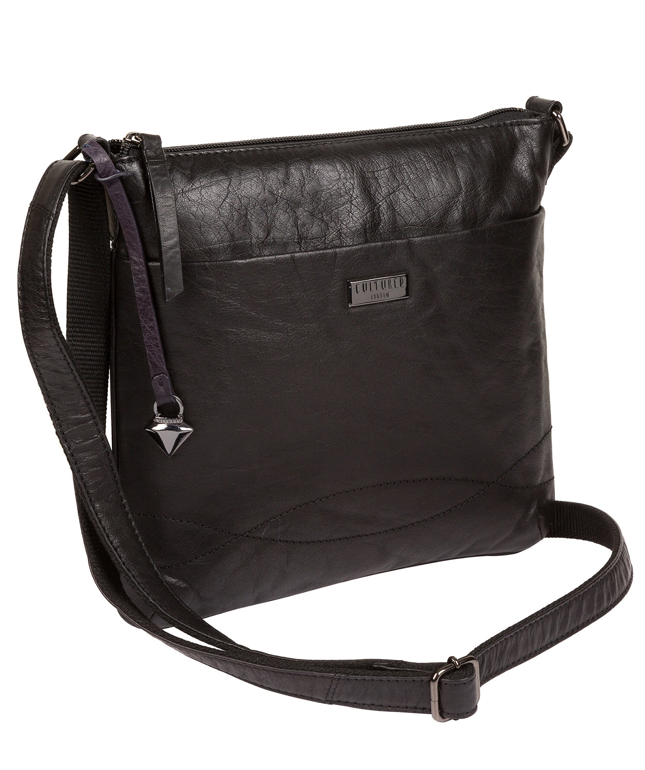 'Ryton' Black Leather Cross Body Bag image 3