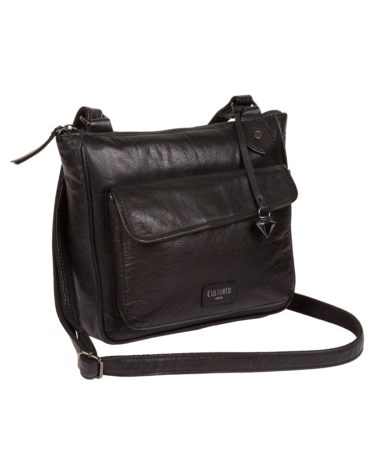 'Talaton' Black Leather Cross Body Bag image 3