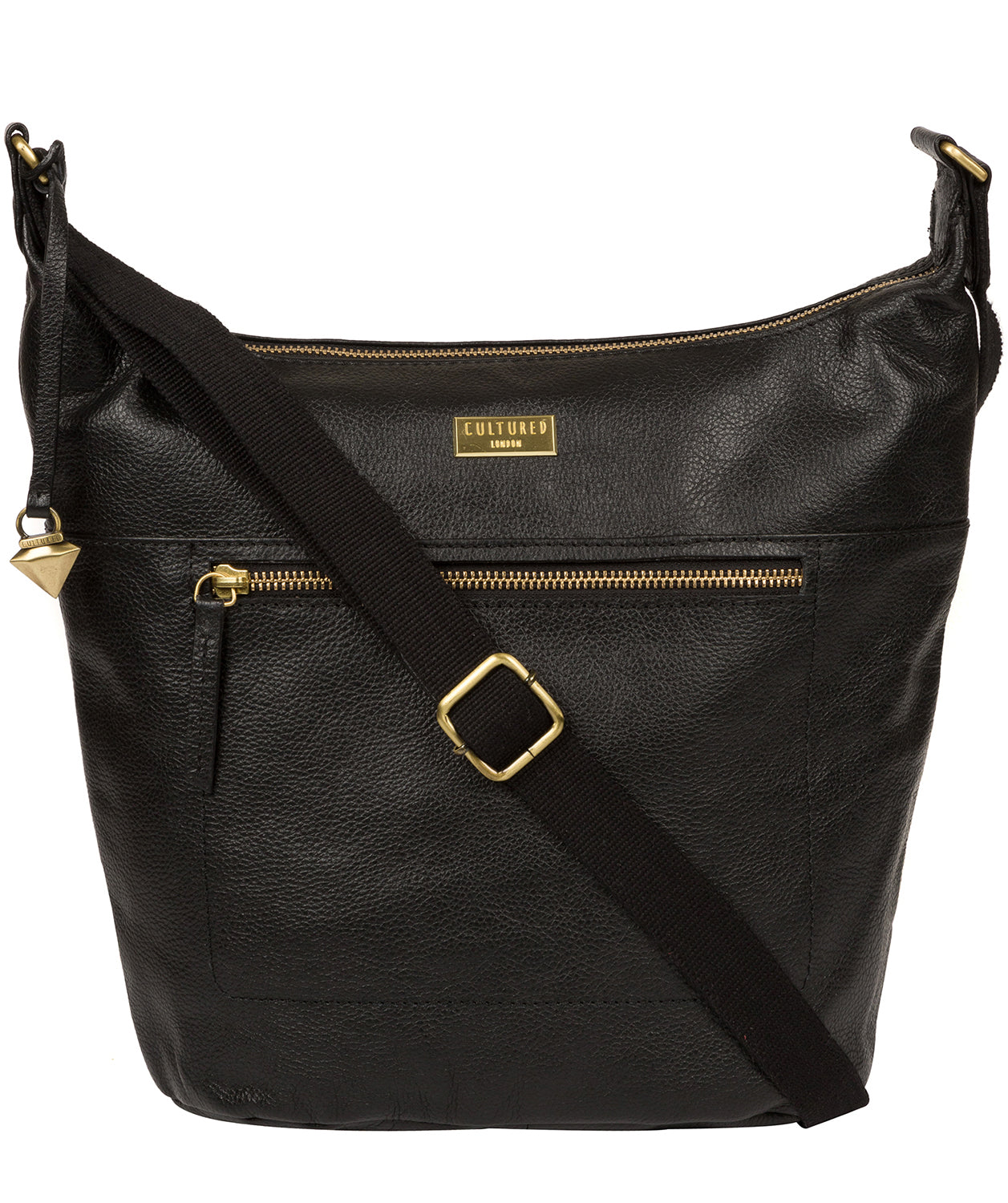 'Elizabeth' Black Leather Shoulder Bag Pure Luxuries London