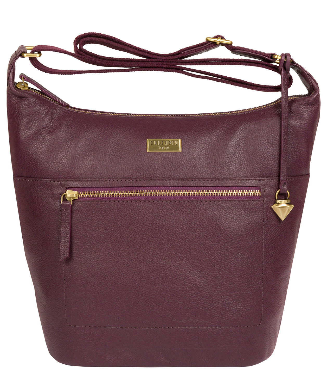 'Elizabeth' Fig Leather Shoulder Bag image 1