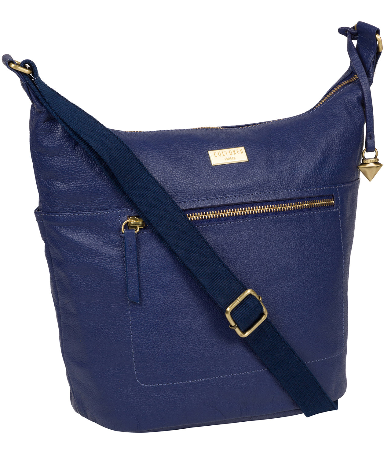 Elizabeth' Mazarine Blue Leather Shoulder Bag image 6