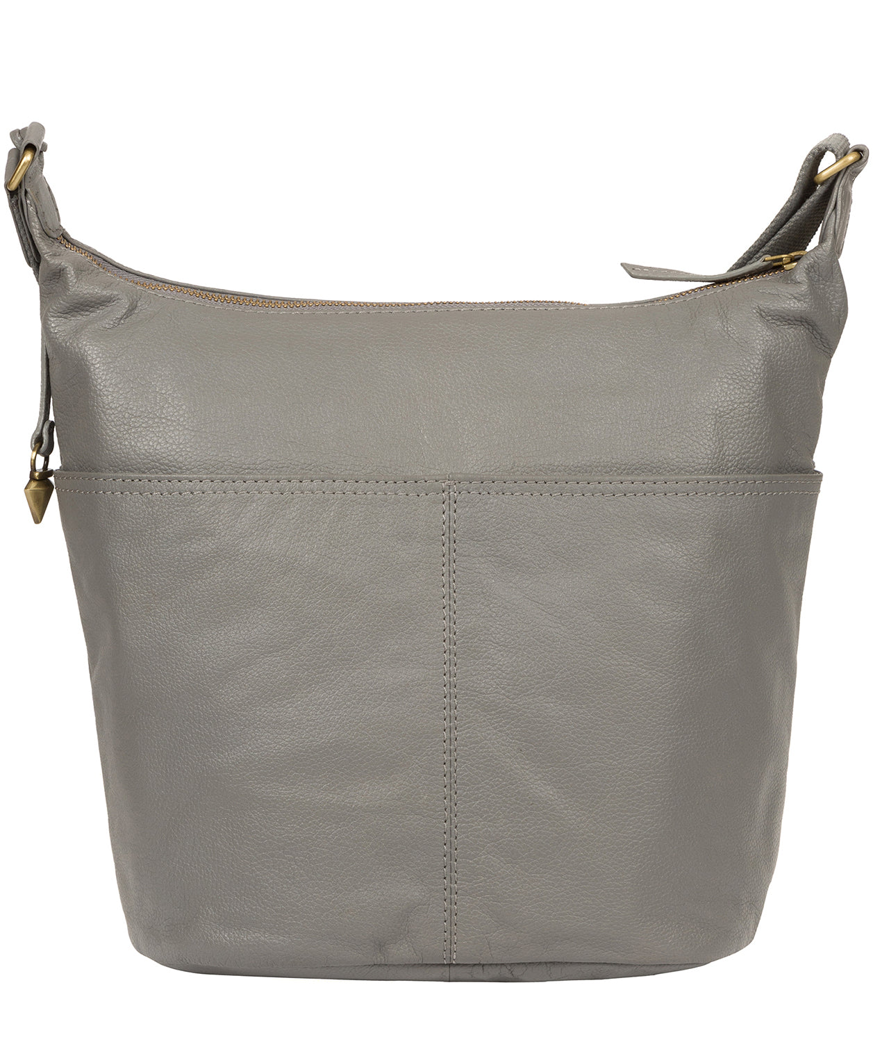 'Elizabeth' Silver Grey Leather Shoulder Bag Pure Luxuries London