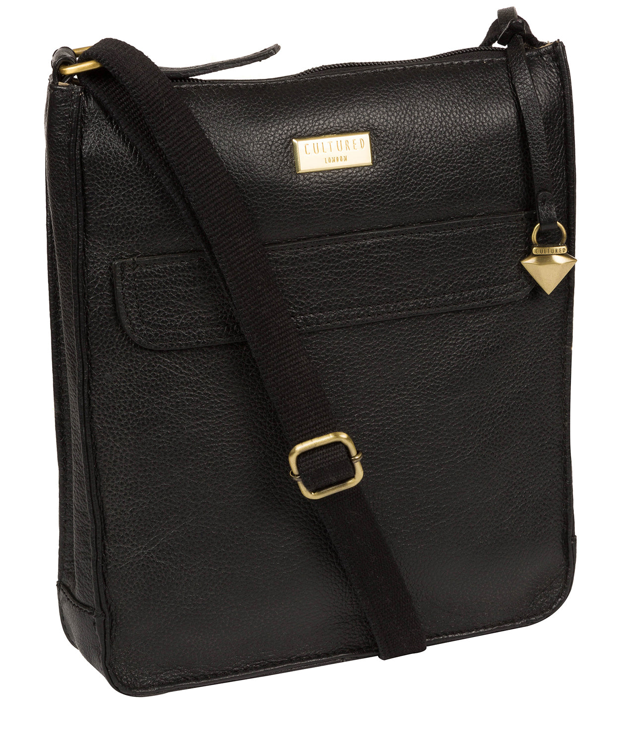 'Sarah' Black Leather Cross Body Bag image 5