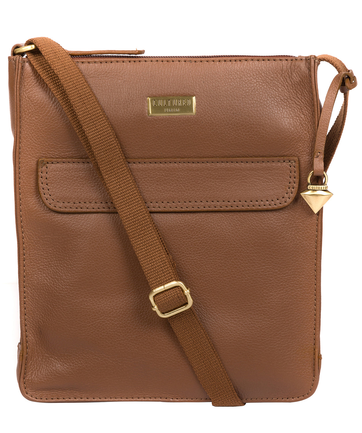 'Sarah' Tan Leather Cross Body Bag image 1