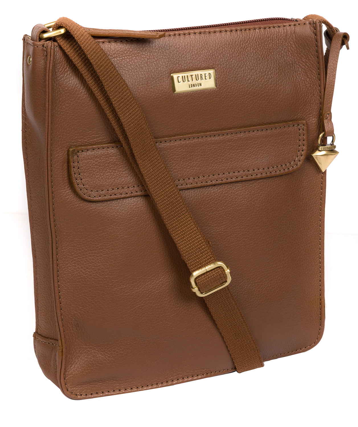 'Sarah' Tan Leather Cross Body Bag image 5