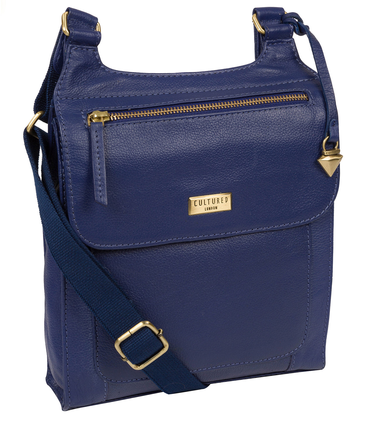 Morgan' Mazarine Blue Leather Cross Body Bag image 5