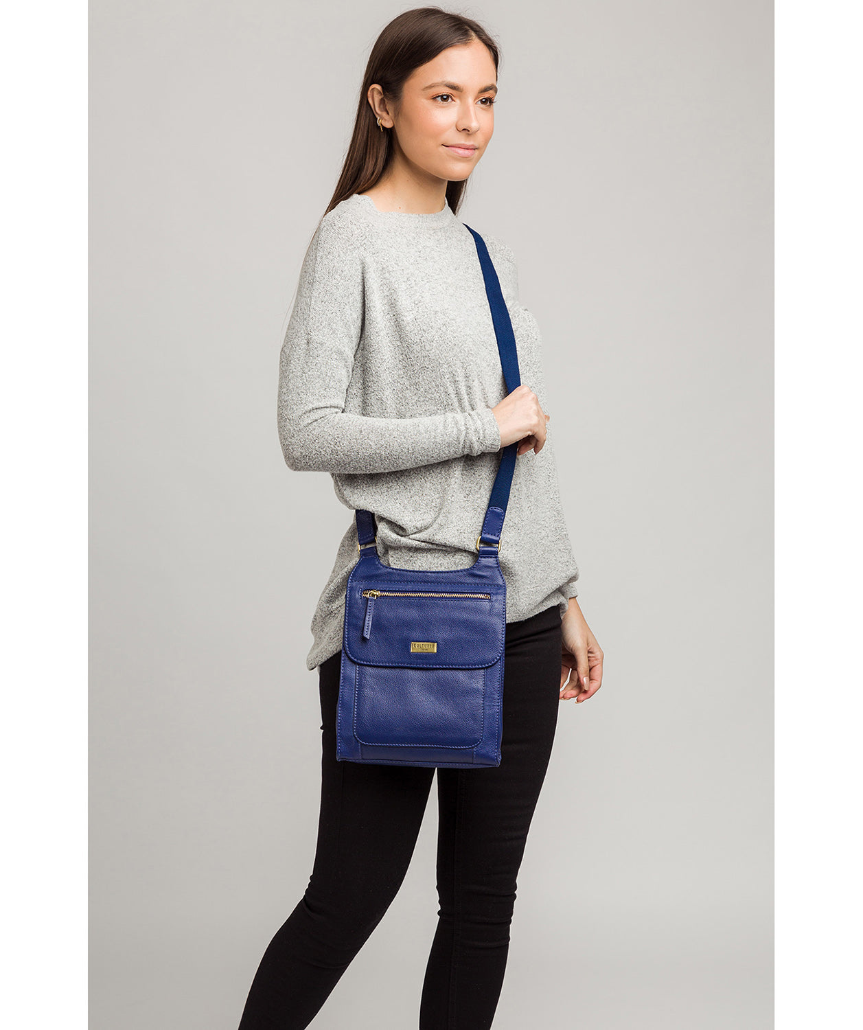 Morgan' Mazarine Blue Leather Cross Body Bag image 2