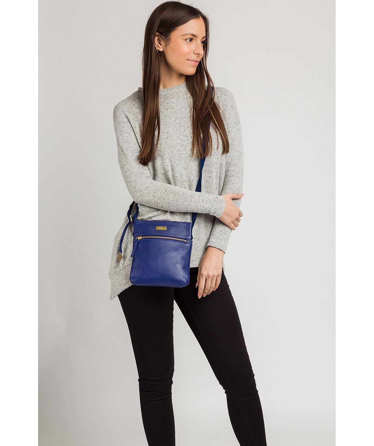 'Brooke' Mazarine Blue Leather Cross Body Bag image 2