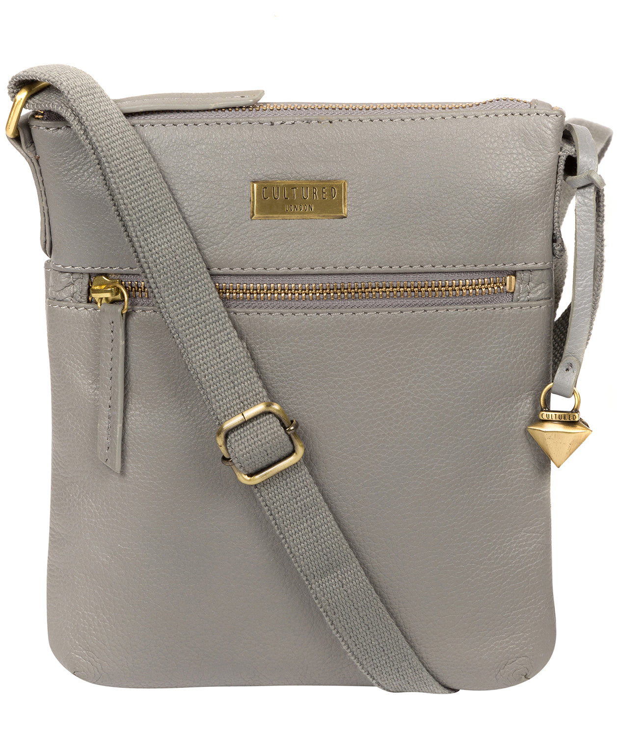 'Brooke' Silver Grey Leather Cross Body Bag image 1