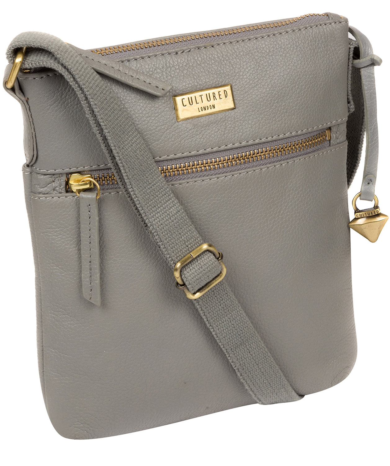 'Brooke' Silver Grey Leather Cross Body Bag image 6