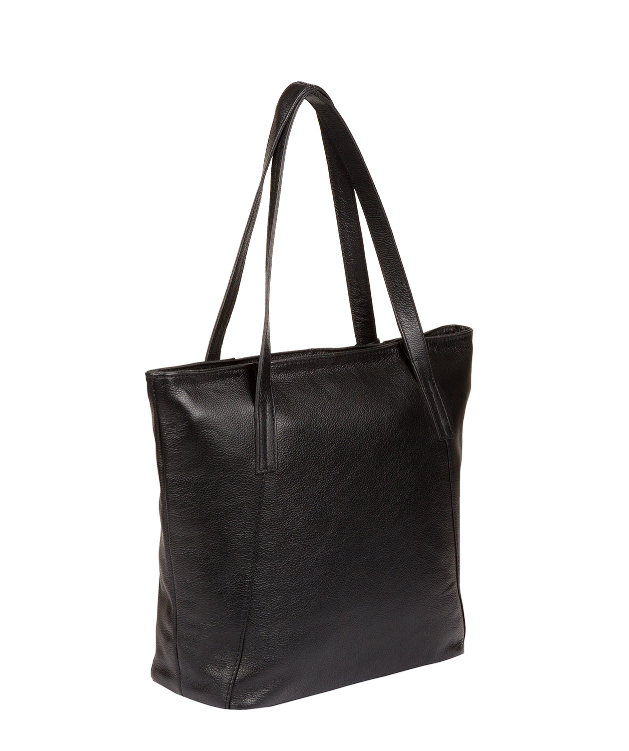 'Makayla' Black Leather Tote Bag