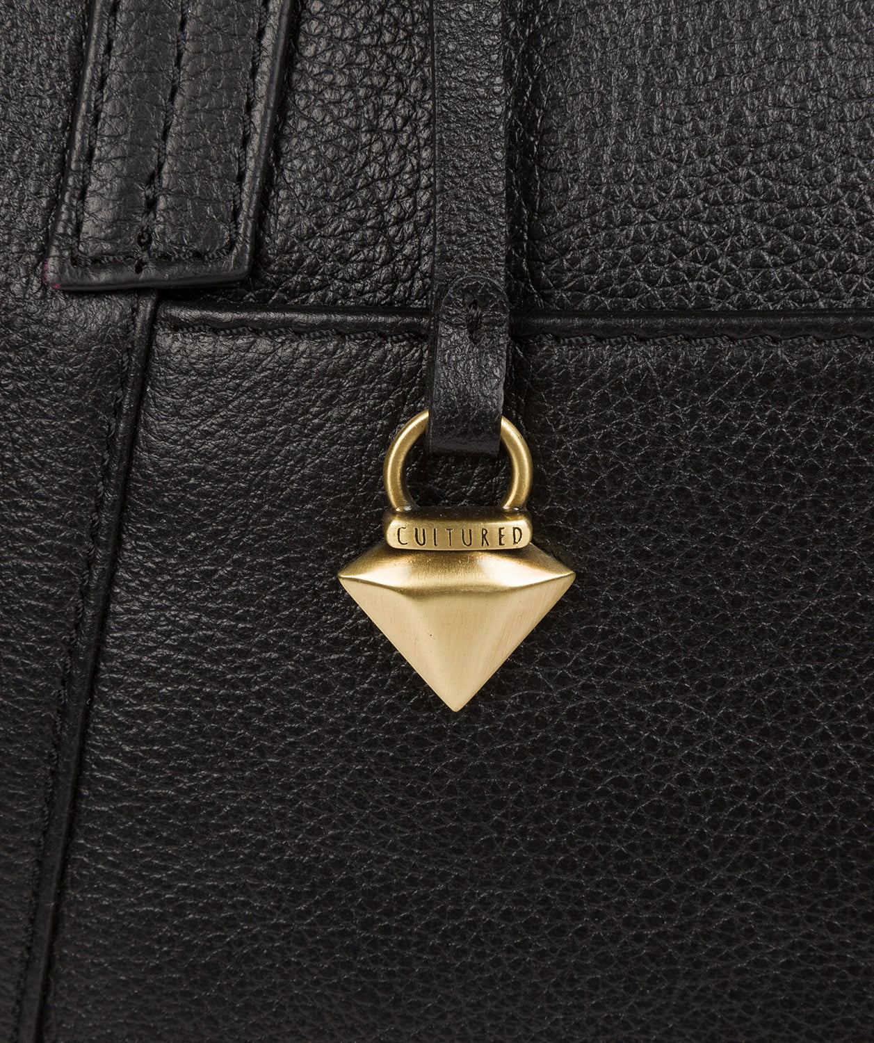 'Makayla' Black Leather Tote Bag image 6