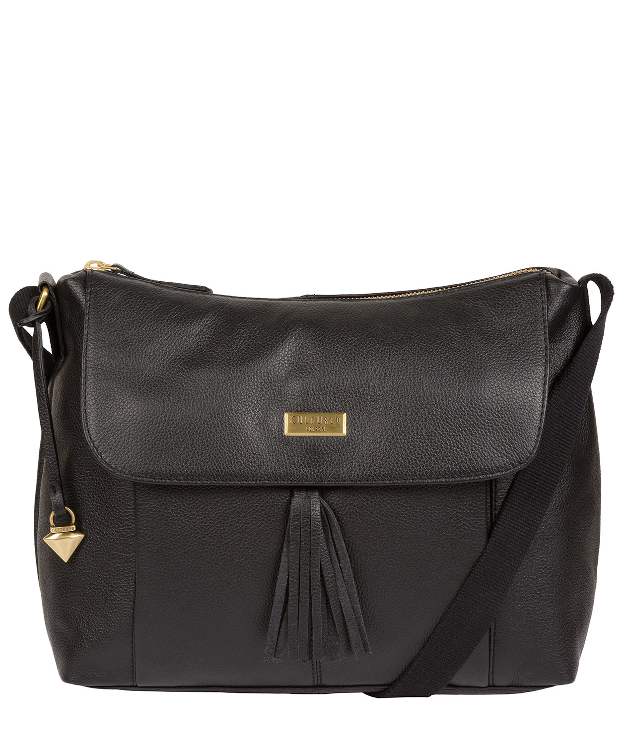 'Lily' Black Leather Cross Body Bag image 1