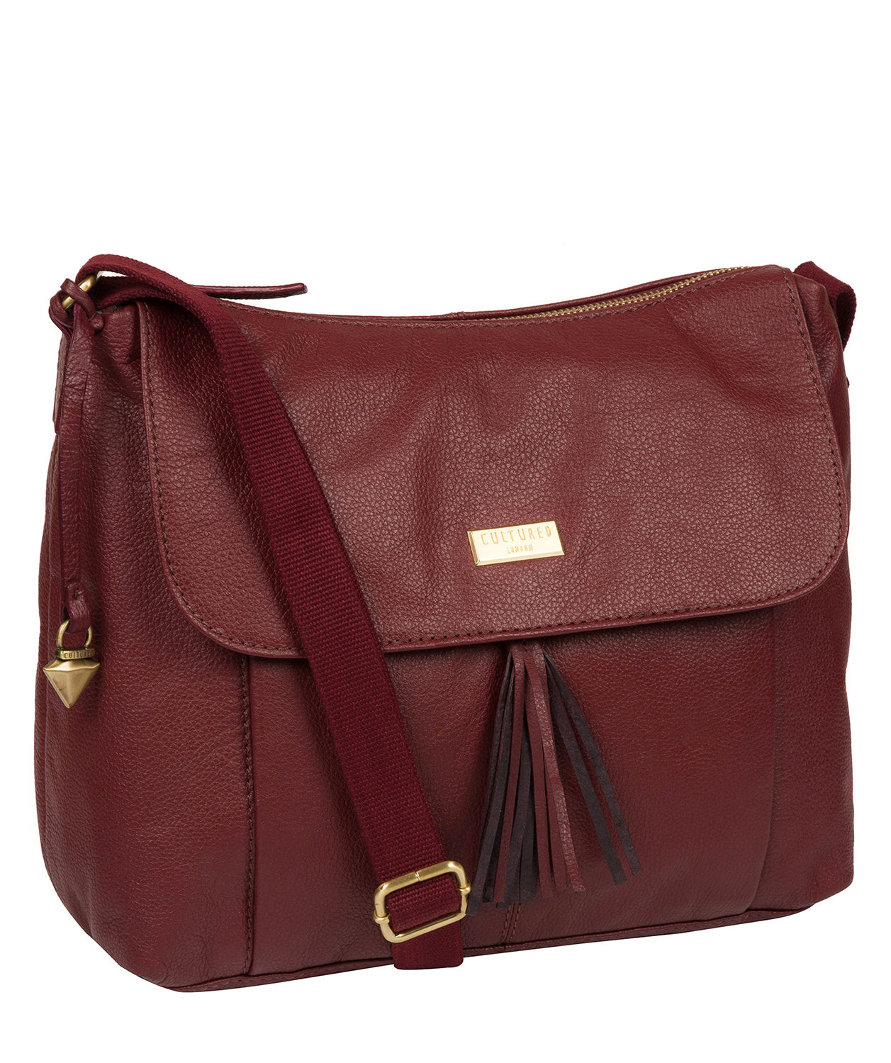 'Lily' Ruby Red Leather Cross Body Bag image 5