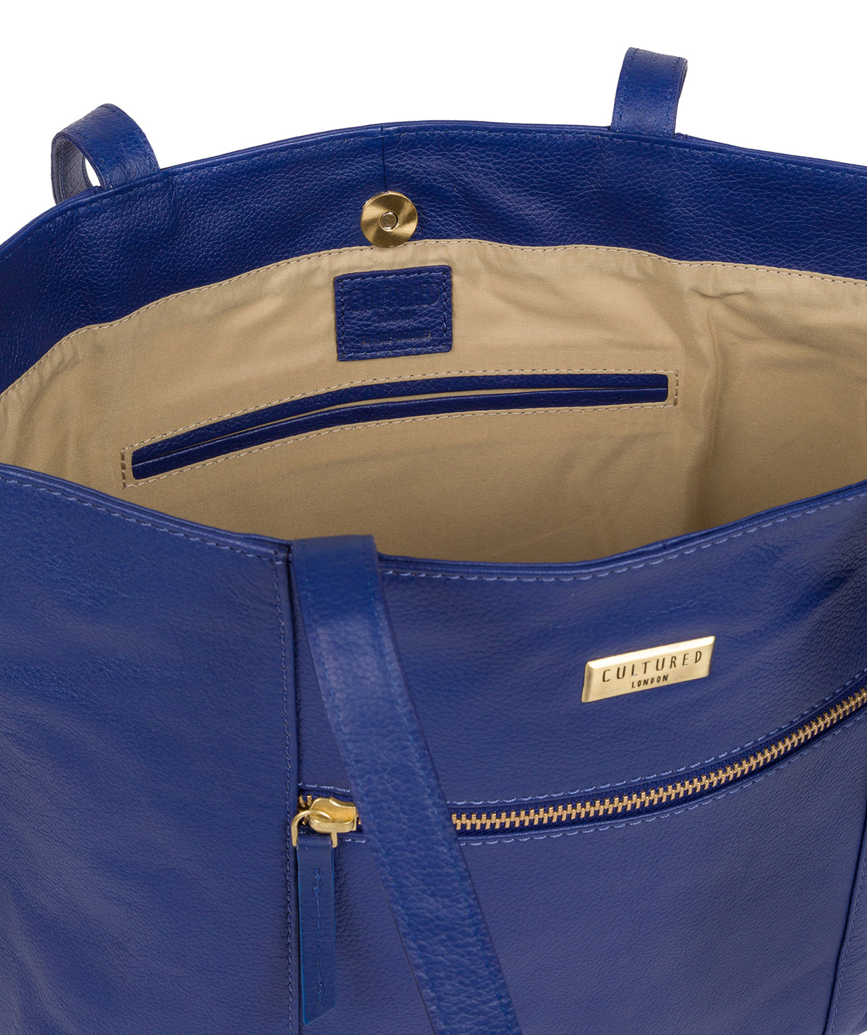 'Kimberly' Mazarine Blue Leather Tote Bag image 4