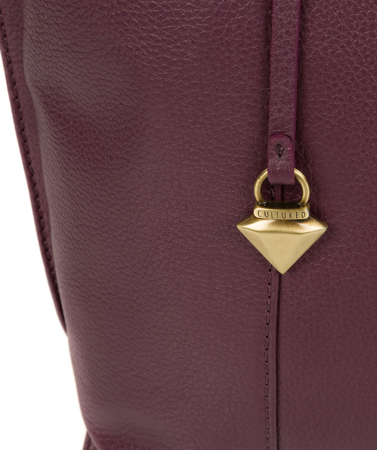 'Trinity' Fig Leather Tote Bag image 6