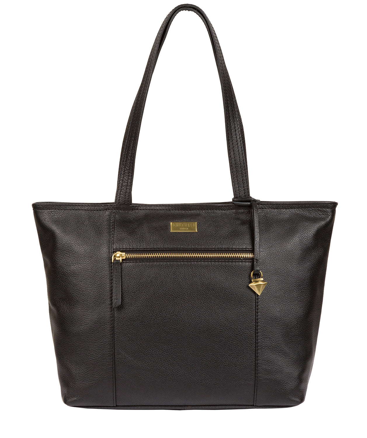 'Maya' Black Leather Tote Bag image 1