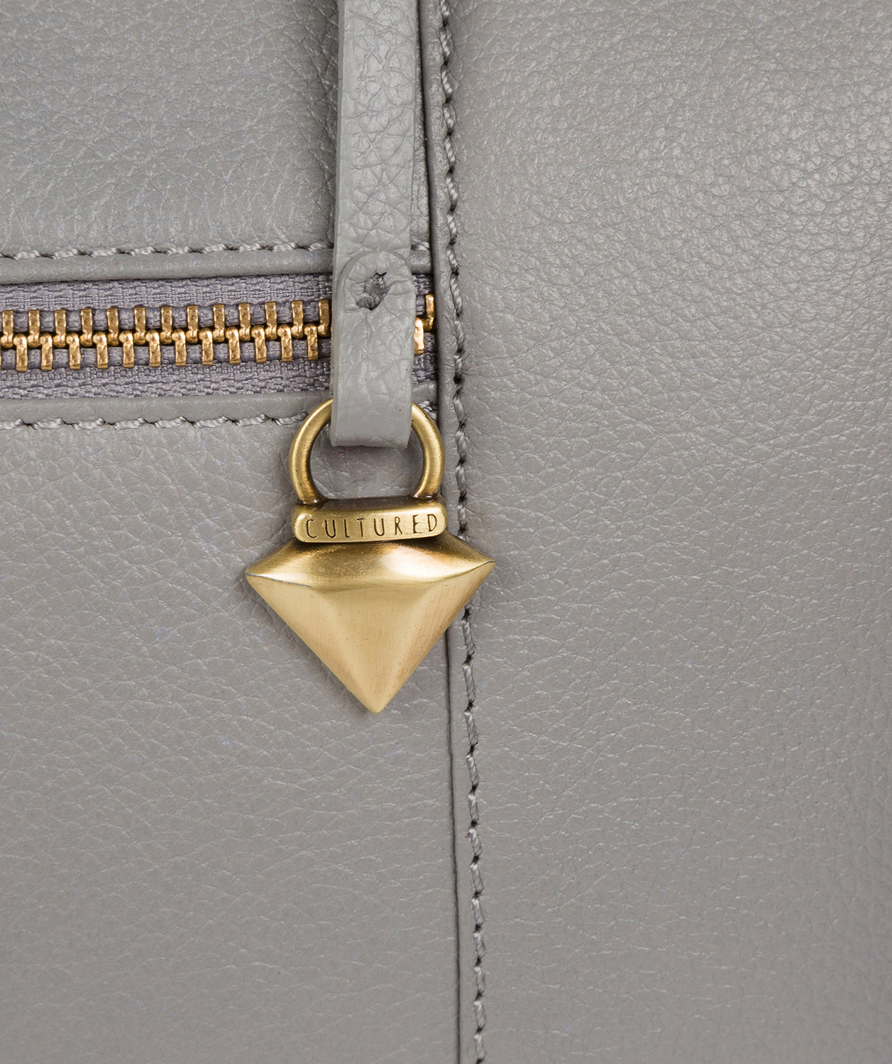 'Maya' Silver Grey Leather Tote Bag image 6