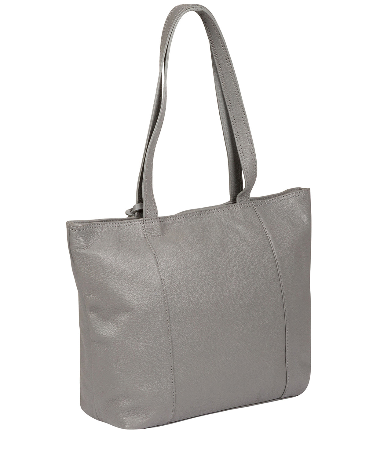 'Maya' Silver Grey Leather Tote Bag image 7