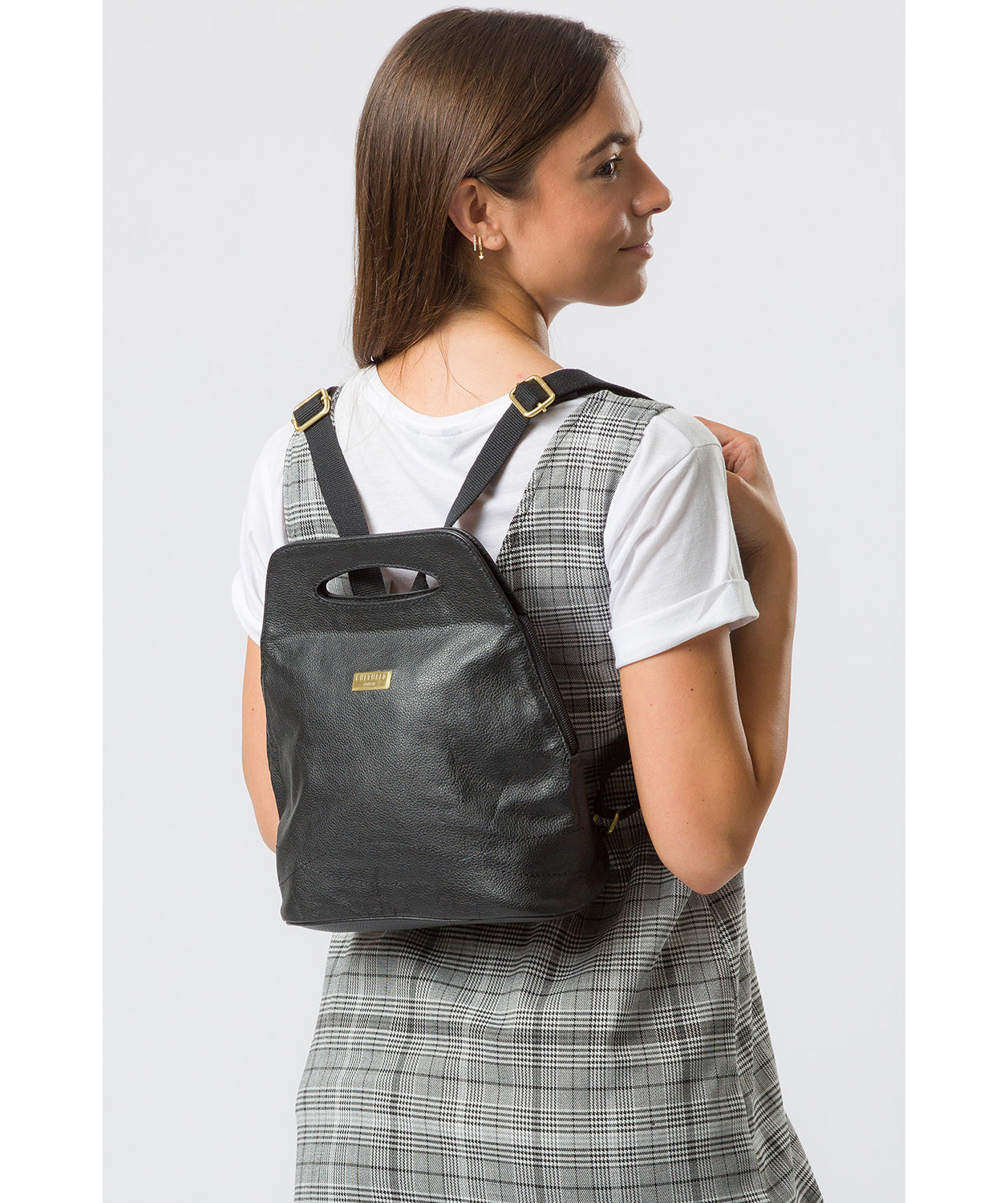 'Priya' Black Leather Backpack Pure Luxuries London