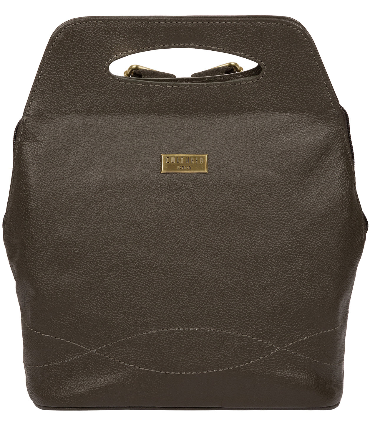 'Priya' Olive Leather Backpack