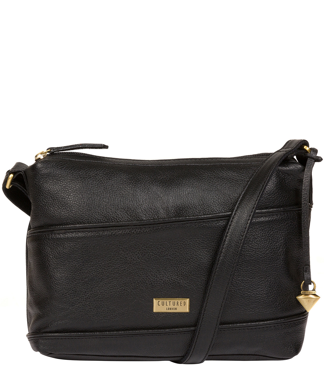 Black Leather Shoulder Bag 'Duana' by Cultured London – Pure Luxuries ...