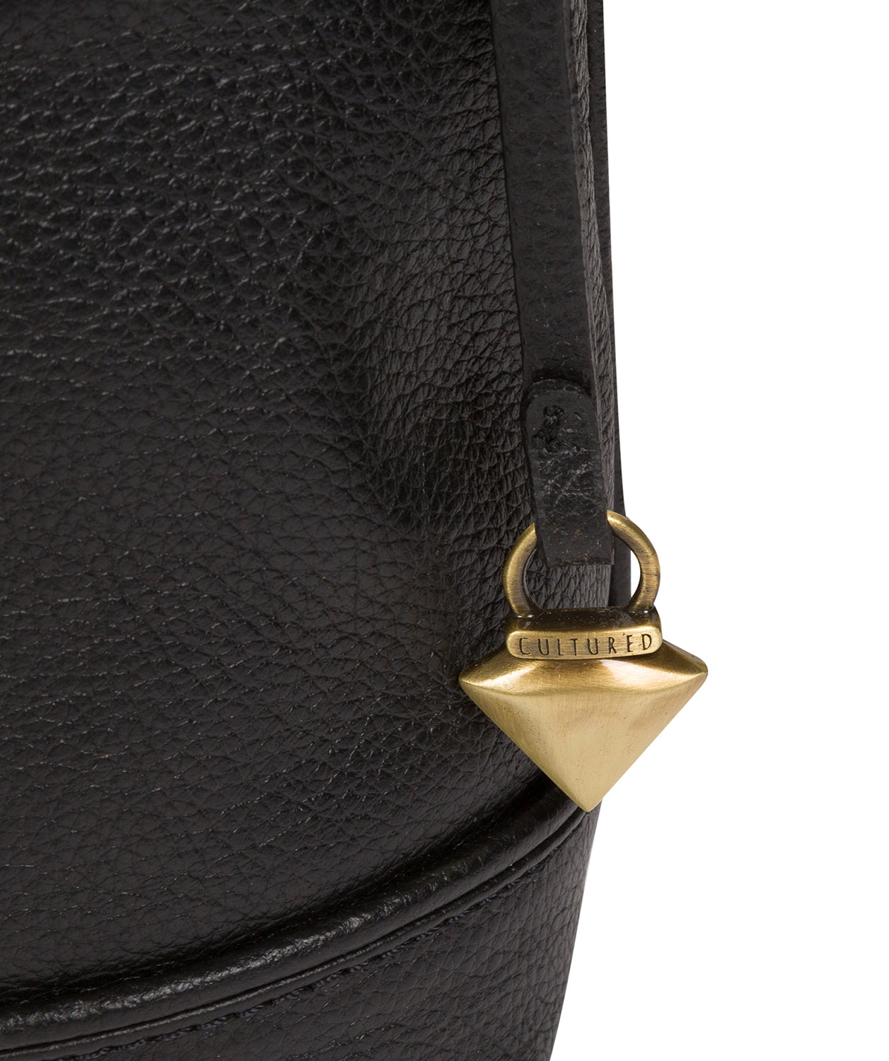 'Duana' Black Leather Shoulder Bag image 6