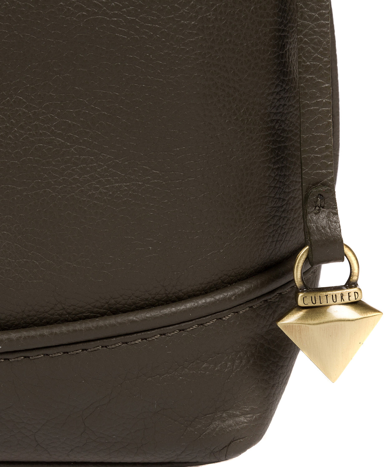 'Duana' Olive Leather Shoulder Bag image 6